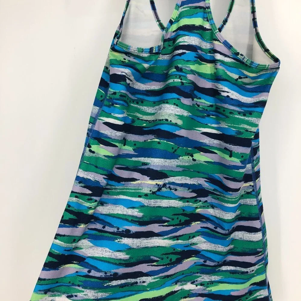 Lululemon Cool Racerback blue green  print Seven Wonders Multi ~ Small - Picture 8 of 16